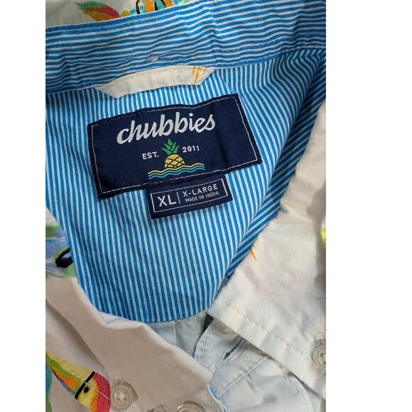 Chubbies Shirt Mens XL Dude Wheres my Macaw Casual Button Down - Picture 5 of 9